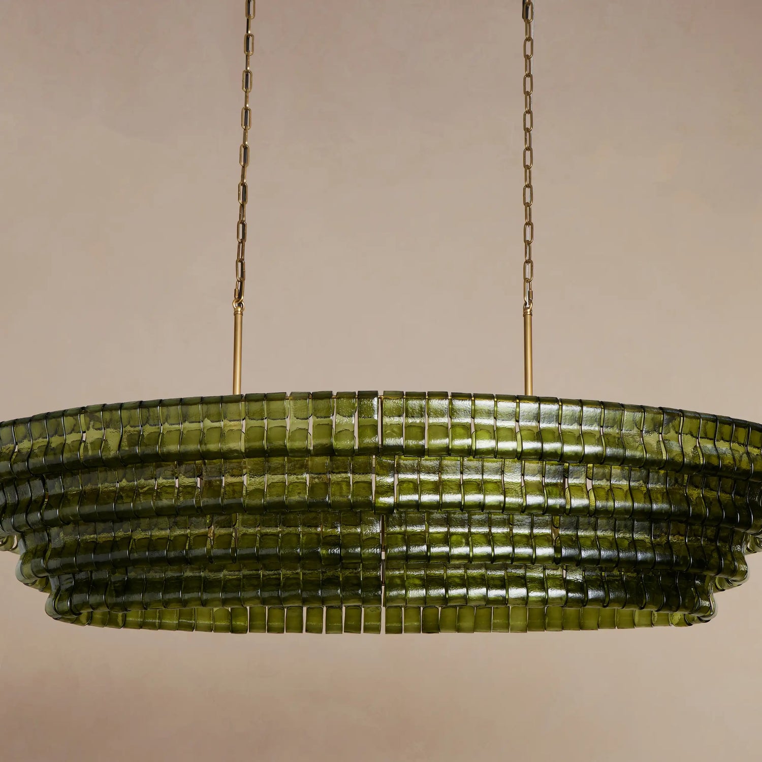 Ghiaccio Glass Oval Chandelier