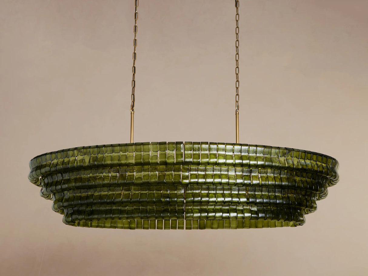 Ghiaccio Glass Oval Chandelier