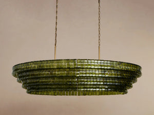 Ghiaccio Glass Oval Chandelier