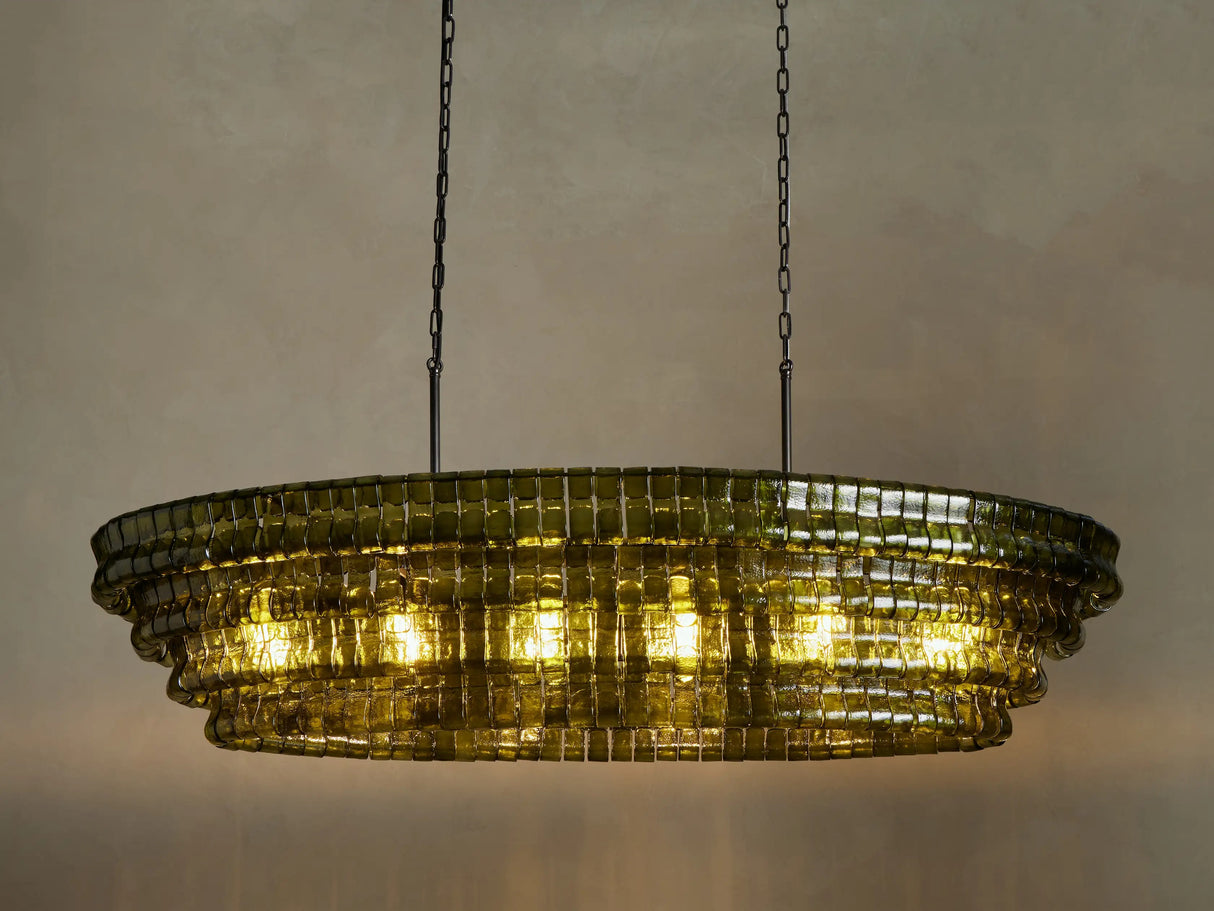 Ghiaccio Glass Oval Chandelier