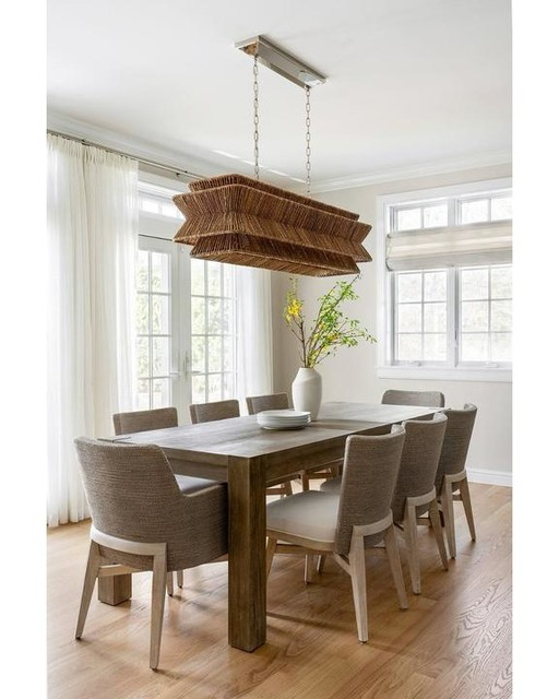 Antigua 54" Linear Rattan Chandelier