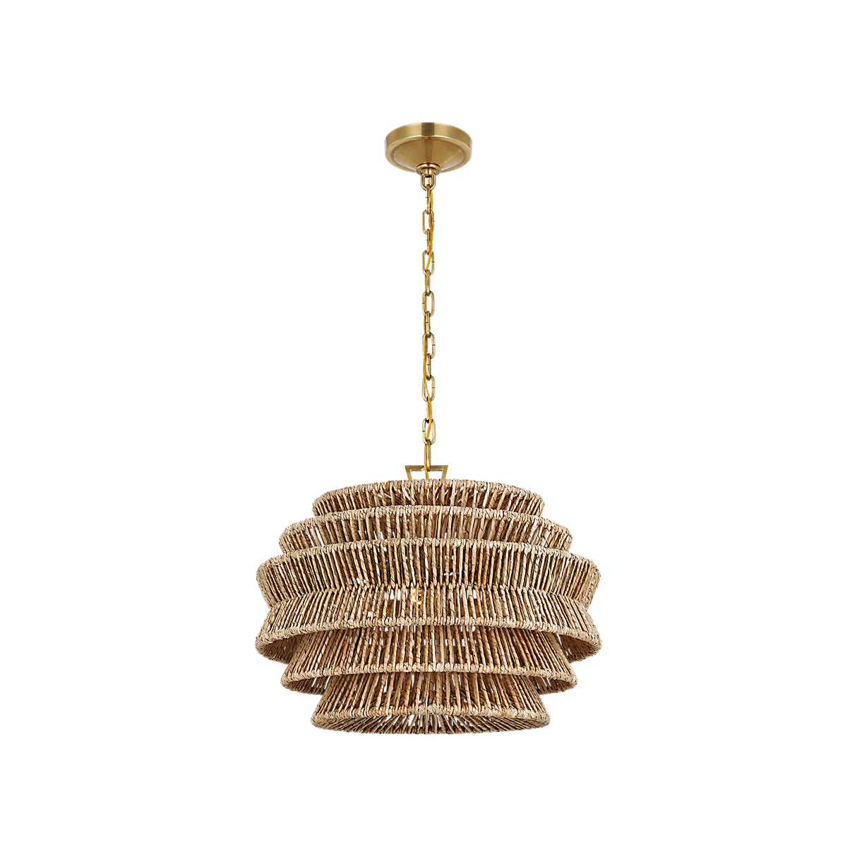 Antigua Drum Rattan Chandelier