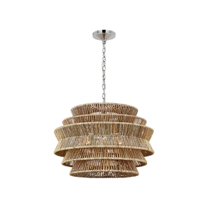 Antigua Drum Rattan Chandelier