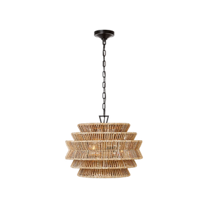 Antigua Drum Rattan Chandelier