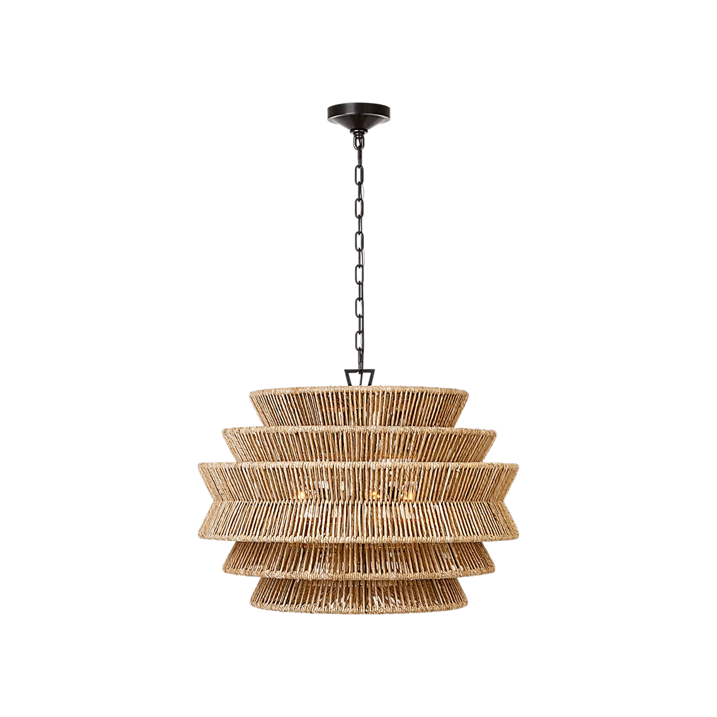 Antigua Drum Rattan Chandelier