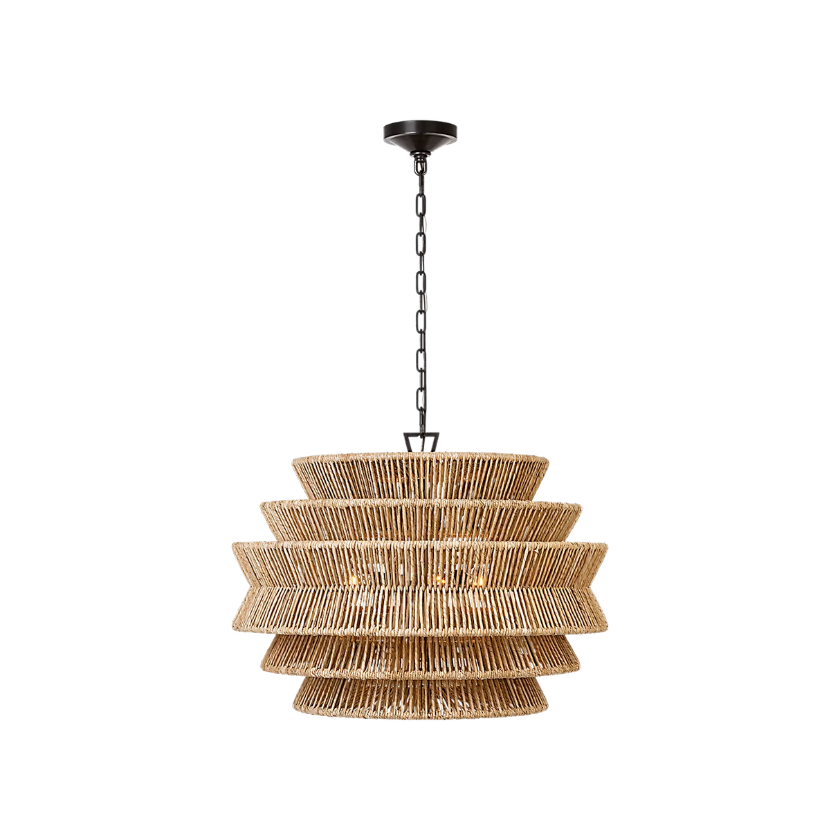 Antigua Drum Rattan Chandelier