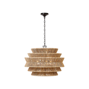 Antigua Drum Rattan Chandelier