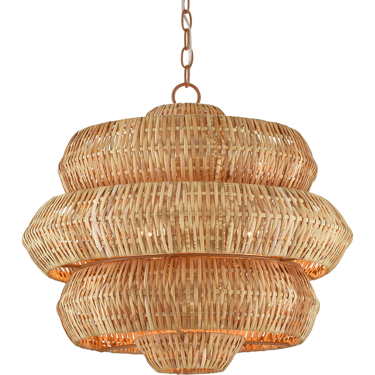Antibes 3-Tiered Rattan Chandelier