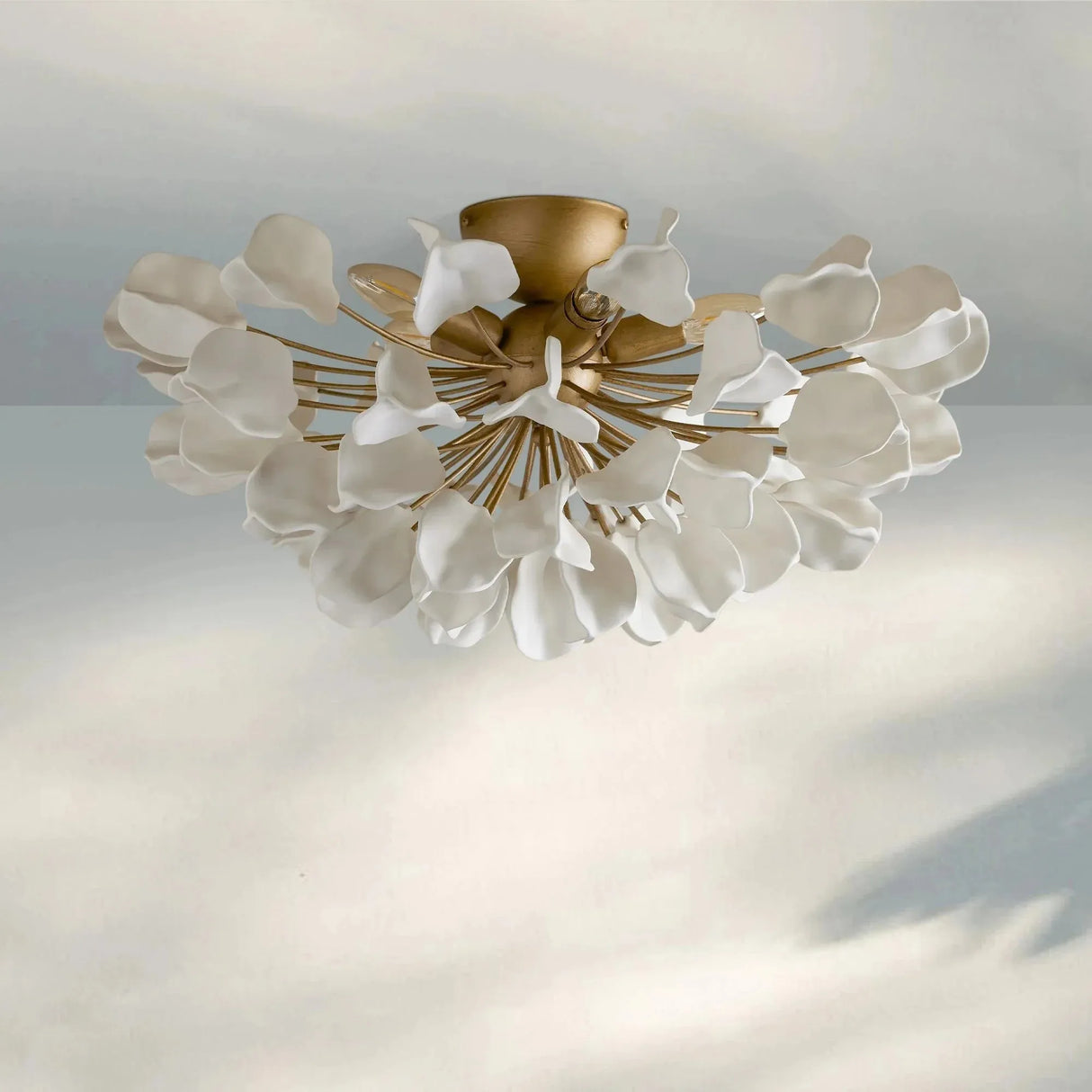 Lunaria Ceramic Leaves Flush Mount