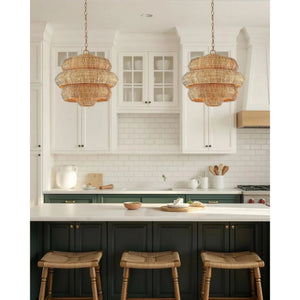 Antibes 3-Tiered Rattan Chandelier